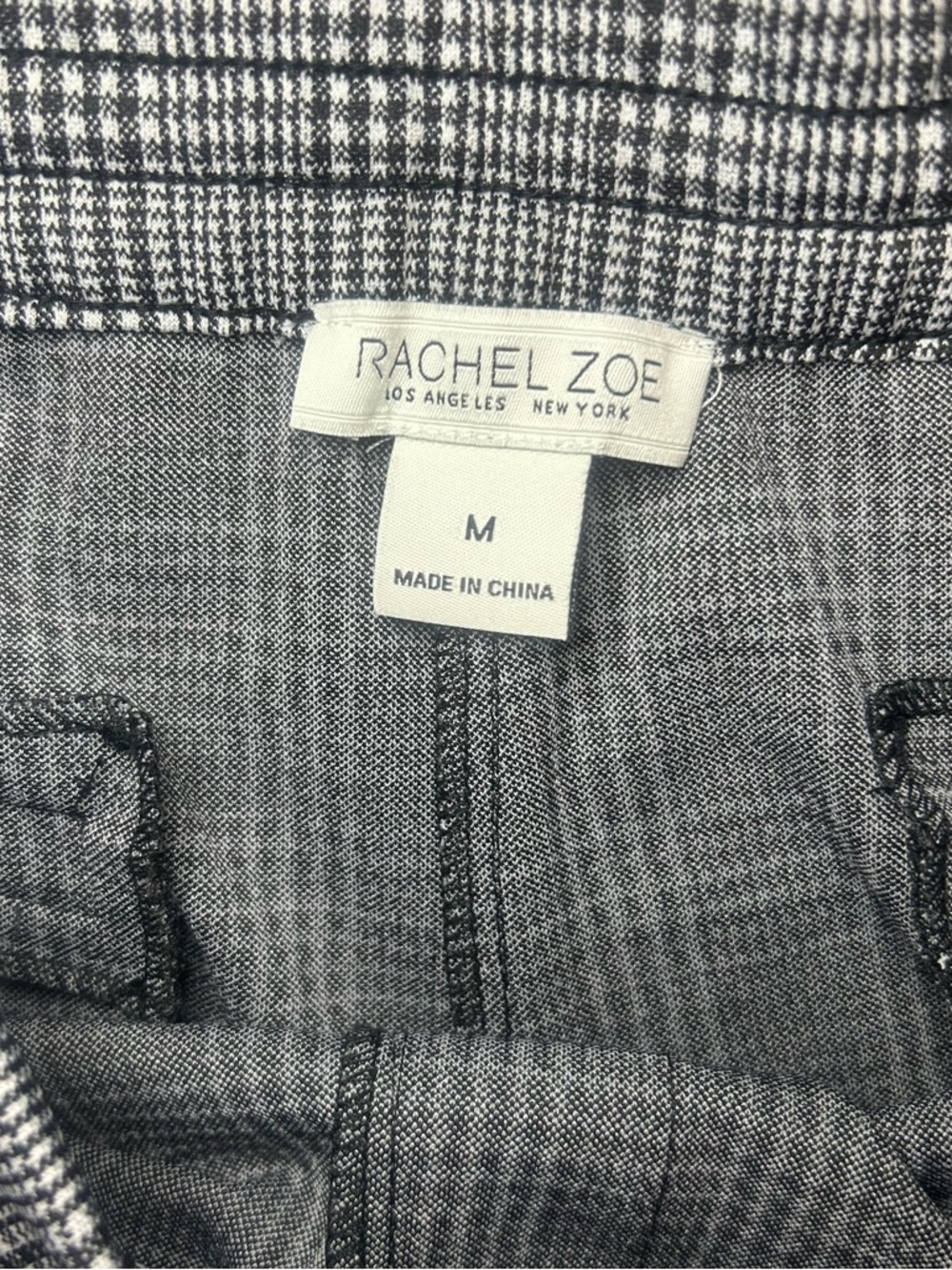 Rachel Zoe black and white Plaid Wide Leg Trousers size medium - Picture 4 of 11